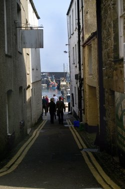 Narrow street leading to the harbour.