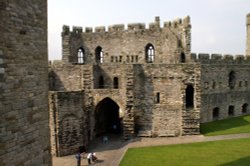 The main entrance. Wallpaper