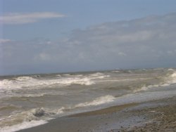 A 'breezy' day on Cleveleys beach Wallpaper