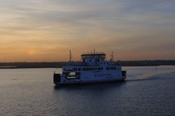Wightlink new Ferry on abord Wight Skye mid channel from Yarmouth Wallpaper