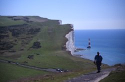 The white cliffs and the lighthouse
