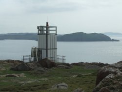 Roe lighthouse with Vementry guns in the background.