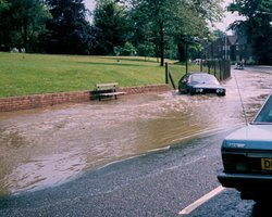 Floods Eastcote village 1984
