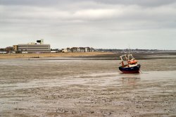 The seafront when the tide is out.