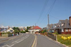 Dawlish Warren, Main Street heading towards shops and opposite direction local pubs Wallpaper
