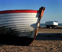 Boats on the beach at Aldeburgh, Suffolk Wallpaper