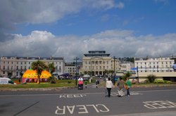 Teignmouth promenade looking across the green towards town centre - June 2009 Wallpaper