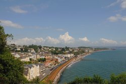 Dawlish Bay and town centre - looking down from a hill on June 2009 Wallpaper