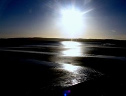 Sunrise on Filey beach Wallpaper