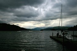 Storm Clouds. Lake Windermere looking north from Bowness. Wallpaper