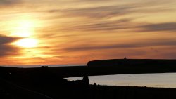 Sunset over the Broch of Birsay Wallpaper