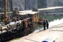 Repair work under way. Wallpaper