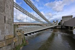 Conwy Thomas Telford suspension bridge Wallpaper
