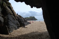 View from the caves on the beach