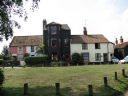 Houses near the village green. Wallpaper