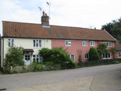Cottages near the Church. Wallpaper