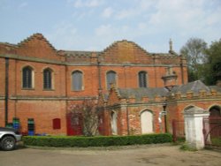 Buildings by the entrance to the hall Wallpaper