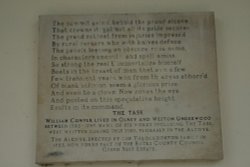 Plaque in Cowper's Alcove