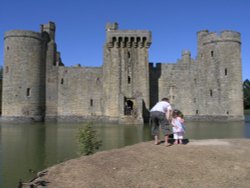 Bodiam from the South, Postern tower at centre Wallpaper