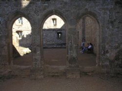 The screens passage at Bodiam looking towards Great Hall from Kitchens Wallpaper