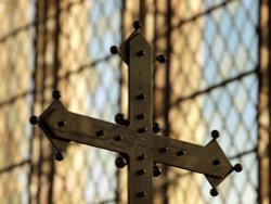 Cross inside All Saints' Church, Hillesden, Bucks