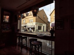 View of Jericho, Oxford, from inside a cafe. Wallpaper