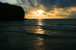 Sunset from Llangrannog Beach Wallpaper