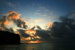 Llangrannog beach sunset Wallpaper