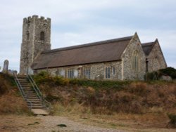 Front of Pakefield Church taken from the beach Wallpaper