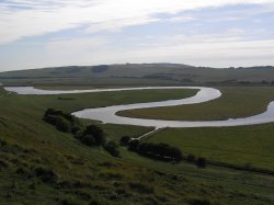The river winding towards the coast at Cuckmere Haven, Seven Sisters Wallpaper