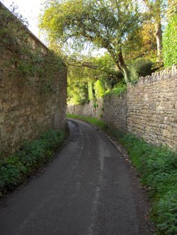 Lane running parallel to Iford Manor