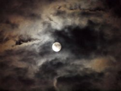 The moon above Steeple Claydon, Bucks