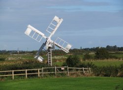 Wind pump on the marshes Wallpaper