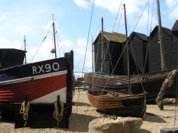 Beachside at Hastings old town Wallpaper