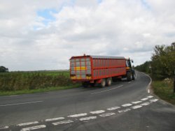 Tractor and Trailer on Halvergate country road. Wallpaper