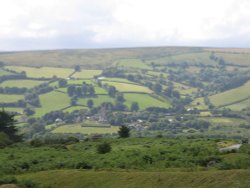 View of Widecombe in the Moor, Devon
