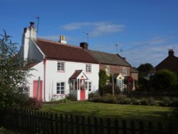 Houses in the village centre. Wallpaper