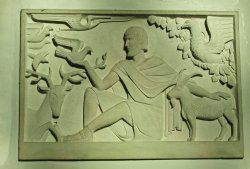 Plaque in the Church wall Wallpaper