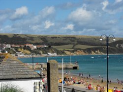 View of the beach at Swanage
