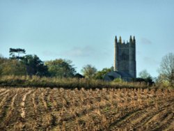 Redenhall Church Tower from across the fields Wallpaper