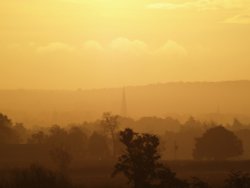 Autumn morning - Glover's Needle, Worcester, from Lower Broadheath Wallpaper