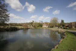 Village pond Wallpaper