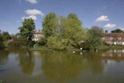 Village pond Wallpaper