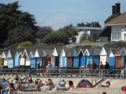 Beach huts at Christchurch Wallpaper
