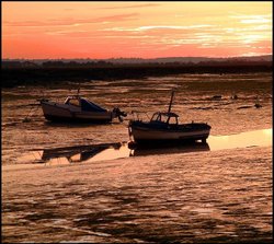 Low evening tide on the River Blackwater at Steeple Wallpaper