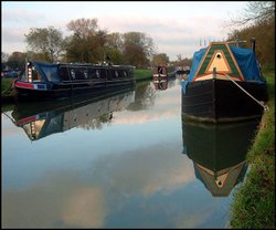Barge on canal at Gayton Wallpaper