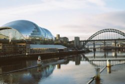 Sage Building and Tyne Bridges from Millennium Bridge Wallpaper