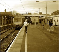 Running for the train at Upminster Wallpaper