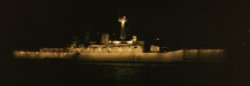 HMS Diomede at night 1985 Wallpaper