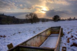 Snow sunset Wallpaper